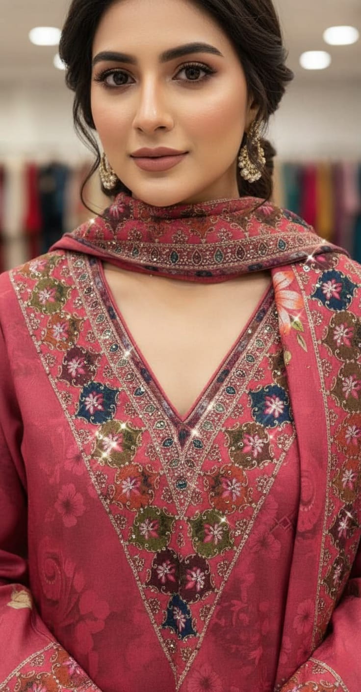 Woolen Printed Suit Set - Image 2